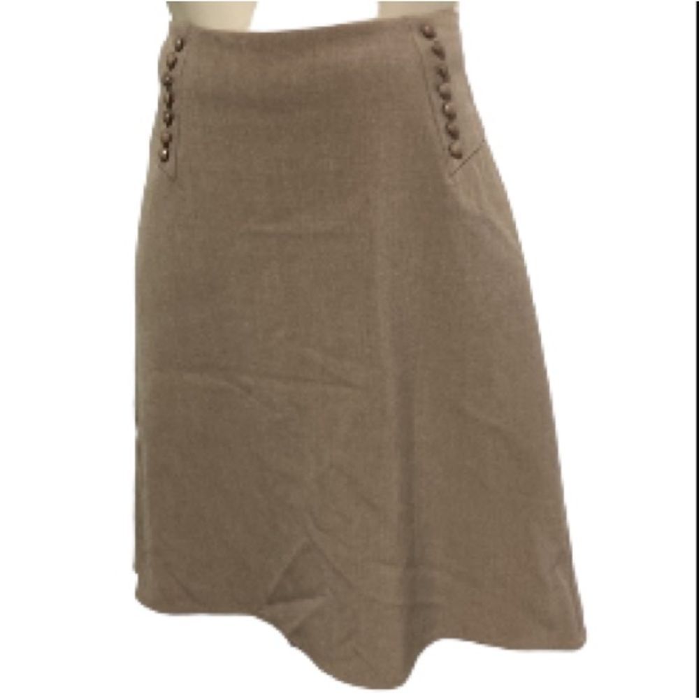 AGB Petite Pleated Beige Brown Skirt Womens Size10